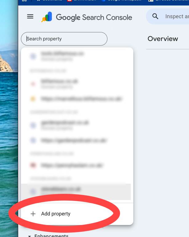 Search Console Add Property