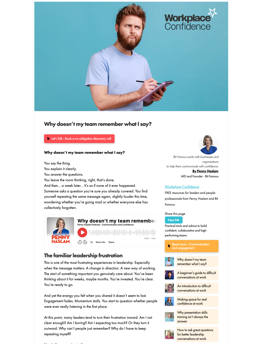 Embed a podcast episode in your own website with context
